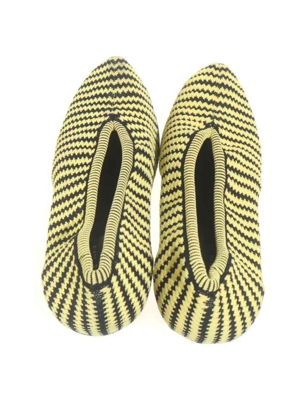 Celine Heels Knit Pumps Striped Yellow Black